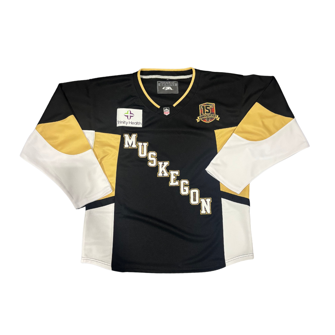 YOUTH Black Muskegon Lumberjacks Replica Jersey
