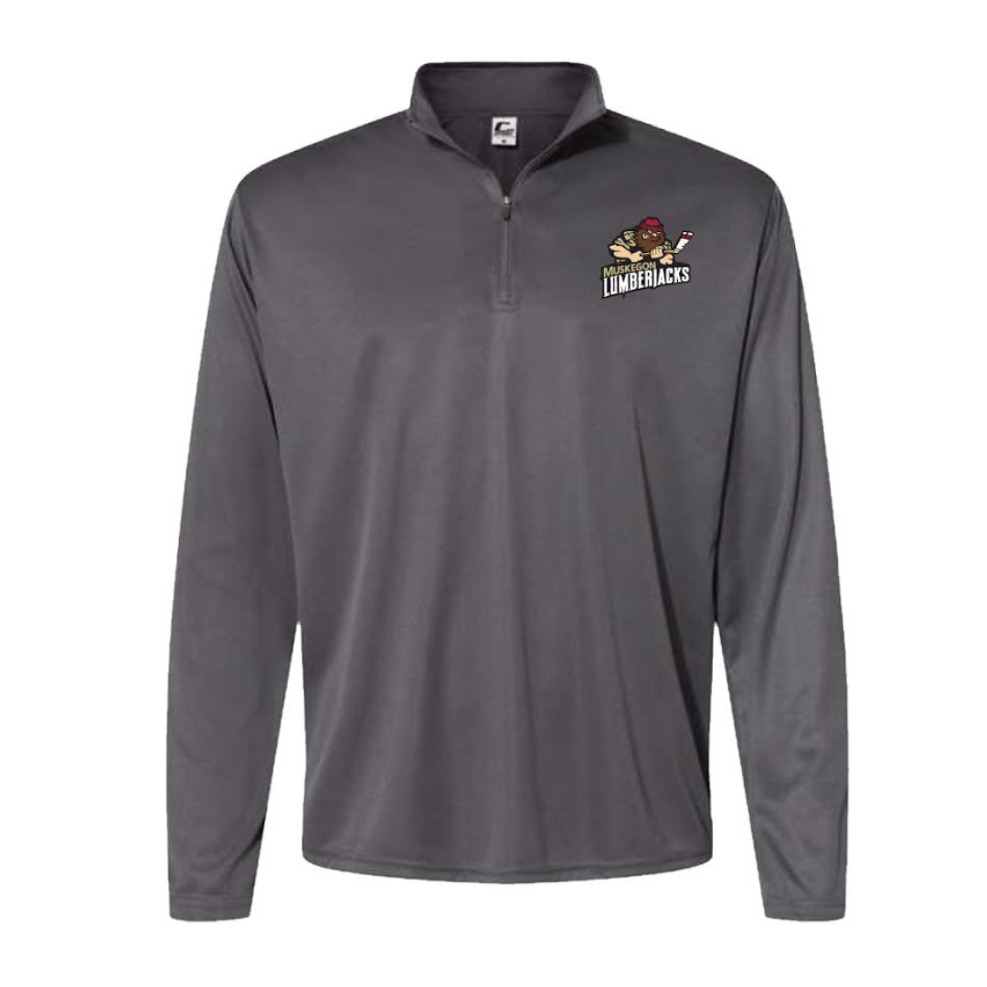 Adult Performance 1/4 Zip Long Sleeve (Grey, Embroidered)
