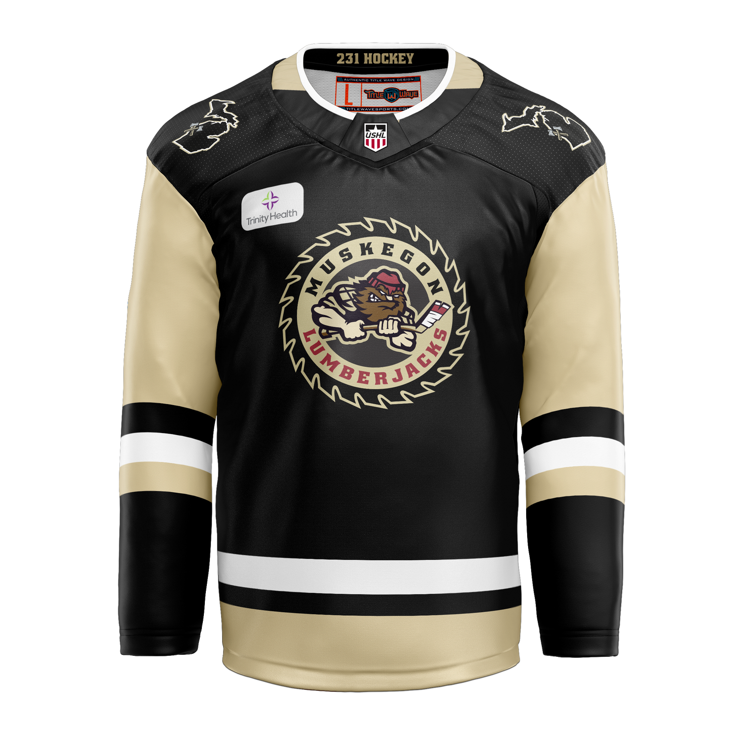 2026-2027 Muskegon Lumberjacks Black Replica Jersey